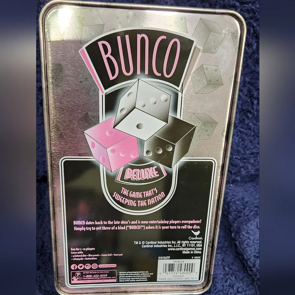 Bunco Deluxe dice game in tin